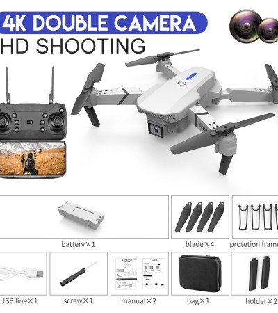 E88 Pro Drone 4K HD Dual Camera Positioning 1080P WiFi FPV Nova 2022 Height Keep Professional RC Quadcopter