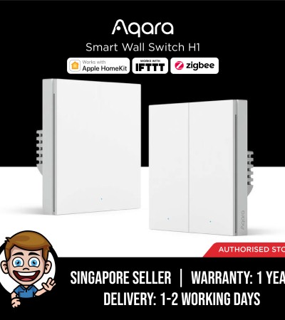Aqara H1智能有线墙壁开关，支持双向开关，电源监控，Zigbee 3.0，苹果Homekit，谷歌家居-2021全球版