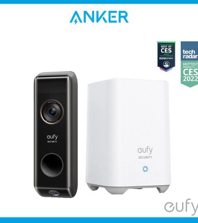 Anker eufy Security S330 Video Doorbell Dual Cam (Battery-Powered) with HomeBase, Wireless Doorbell Camera, No Monthly Fee, 16GB Local Storage (E8213)
